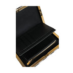 Black White Gold Frame Clutch Evening Party Purse Bag