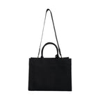 Versace Black Top Handle Canvas Leather Logo Crossbody Tote Bag