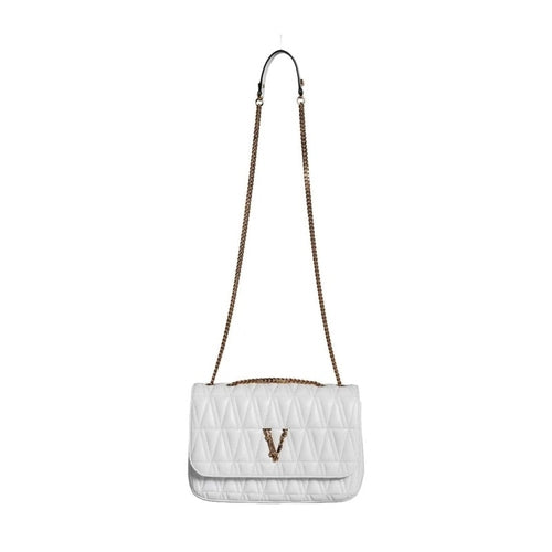 Versace White Mini Nappa Leather Crossbody Shoulder Bag