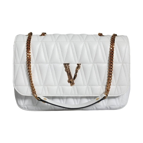 Versace White Mini Nappa Leather Crossbody Shoulder Bag