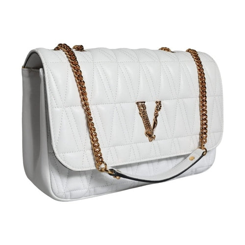 Versace White Mini Nappa Leather Crossbody Shoulder Bag