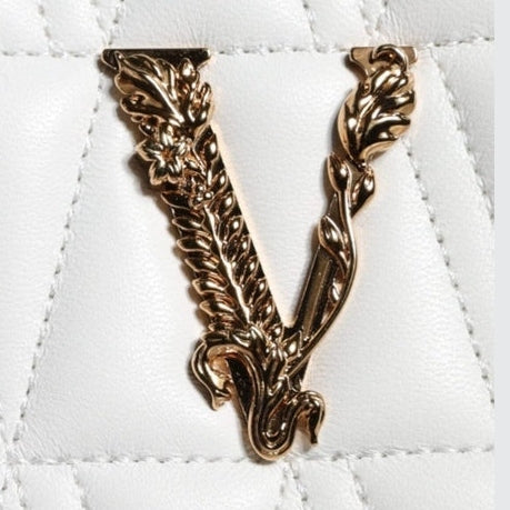 Versace White Mini Nappa Leather Crossbody Shoulder Bag