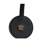 Versace White Top Handle Canvas Leather Logo Crossbody Tote Bag