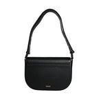 Versace Black Grainy Calf Leather Logo Crossbody Shoulder Bag