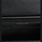 Versace Black Grainy Calf Leather Logo Crossbody Shoulder Bag