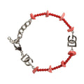 Dolce & Gabbana Silver Tone Brass Beaded Resin DG Logo Chain Bracelet
