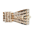 Dolce & Gabbana Gold Tone Brass Bow Crystal FauxPearl Embellished Brooch