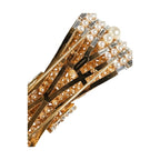Dolce & Gabbana Gold Tone Brass Bow Crystal FauxPearl Embellished Brooch