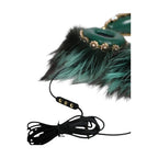 Dolce & Gabbana Green Gold Crystal Fur Headset Audio AUX Headphones