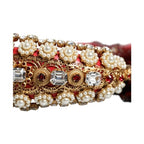 Dolce & Gabbana Red Gold Crystal Fur Headset Audio AUX Headphones