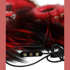 Red Gold Crystal Fur Headset Audio AUX Headphones