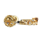 Dolce & Gabbana Gold Leather Floral Crystal Angel Headset Headphones