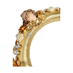 Dolce & Gabbana Gold Leather Floral Crystal Angel Headset Headphones