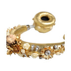 Dolce & Gabbana Gold Leather Floral Crystal Angel Headset Headphones