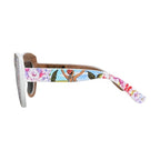 Dolce & Gabbana Multicolor Wood Crystal Brass Frame Floral Hand Paint Sunglasses