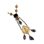 Dolce & Gabbana Gold Chain Brass Black Beaded Rosary Style Necklace