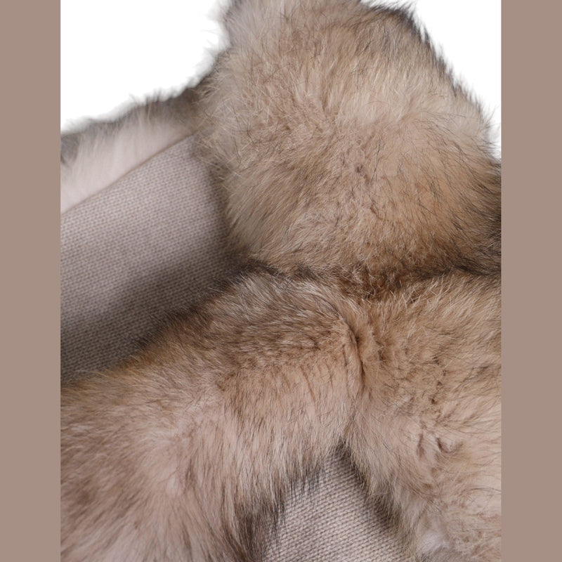 Dolce & Gabbana Brown Frost Fox Fur Neck Warmer Winter Scarf