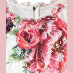 Dolce & Gabbana White Peony Lace Short Sleeves Blouse Top