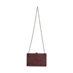 Dolce & Gabbana Maroon Leather Clutch Evening Crossbody Bag