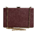 Maroon Leather Clutch Evening Crossbody Bag