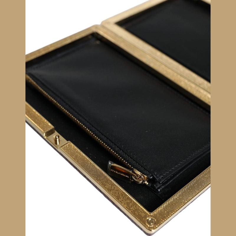 Dolce & Gabbana Maroon Leather Clutch Evening Crossbody Bag