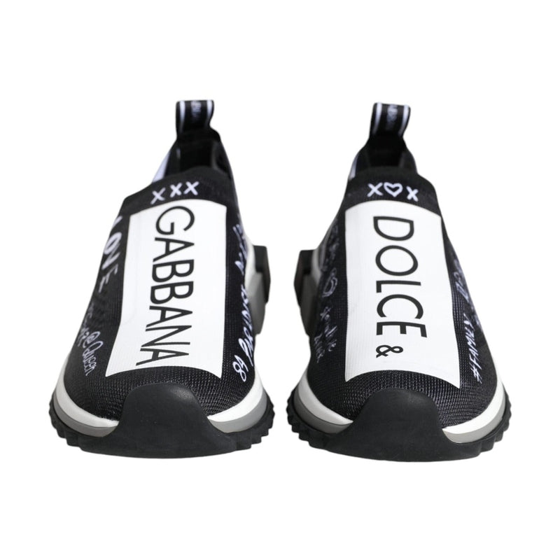 Dolce & Gabbana Black White Sorrento Low Top Sneakers Shoes
