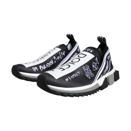 Dolce & Gabbana Black White Sorrento Low Top Sneakers Shoes