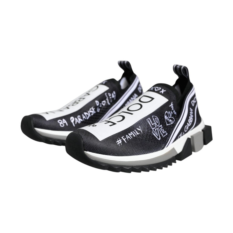 Dolce & Gabbana Black White Sorrento Low Top Sneakers Shoes