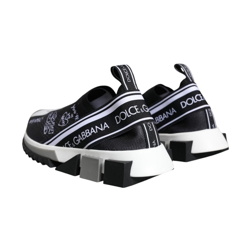 Dolce & Gabbana Black White Sorrento Low Top Sneakers Shoes