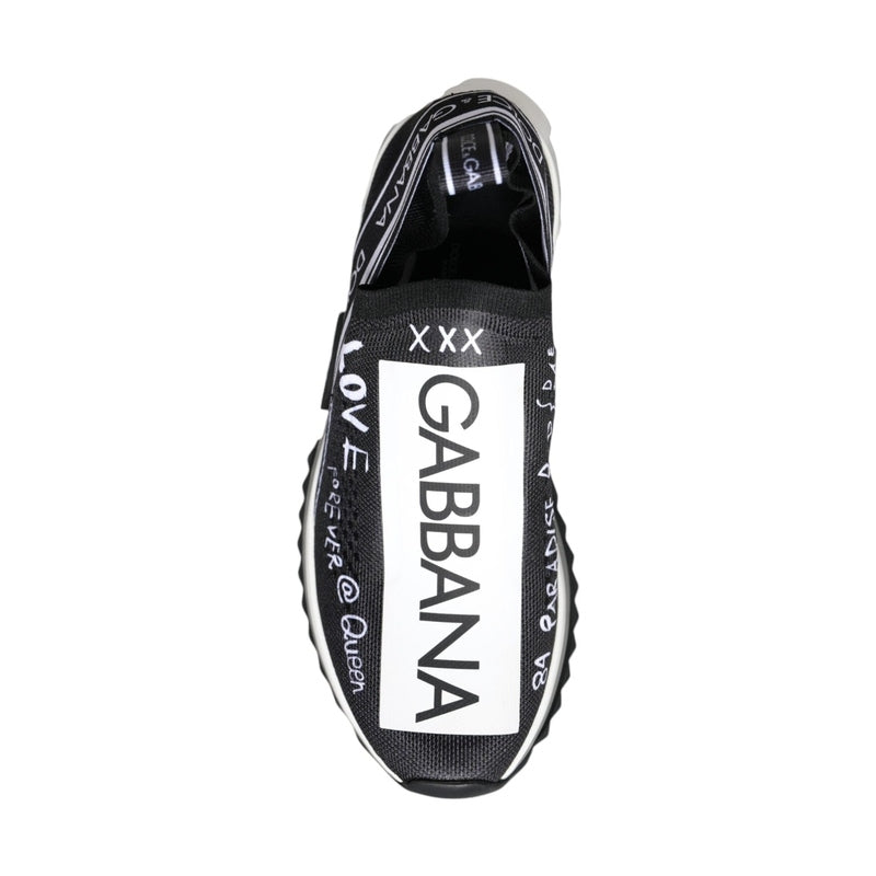 Dolce & Gabbana Black White Sorrento Low Top Sneakers Shoes