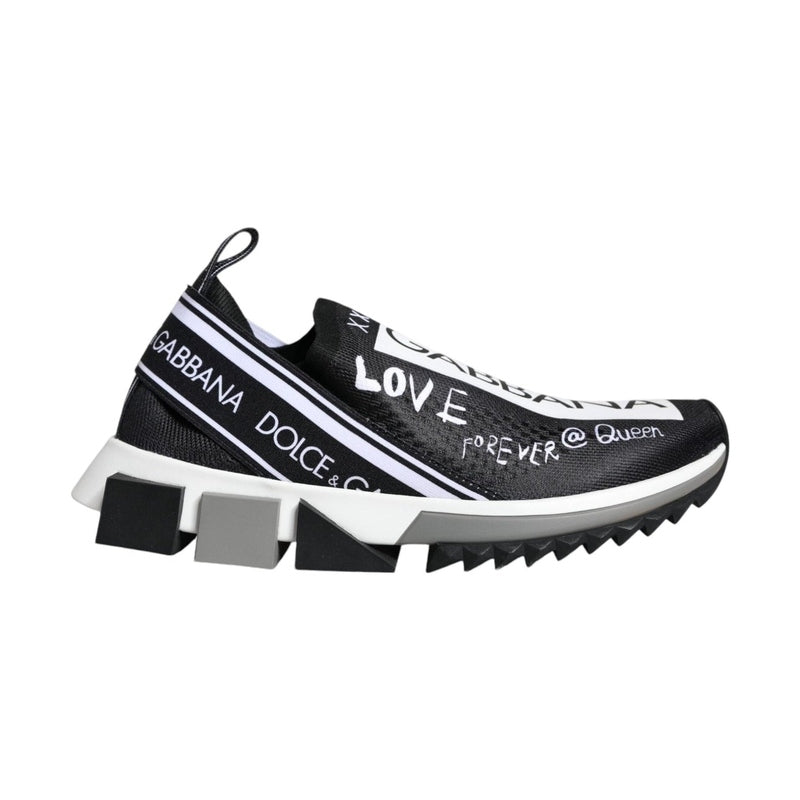 Dolce & Gabbana Black White Sorrento Low Top Sneakers Shoes