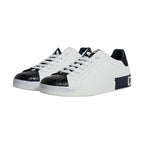Dolce & Gabbana White Leather Logo Portofino Sneaker Shoes