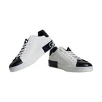 White Leather Logo Portofino Sneaker Shoes