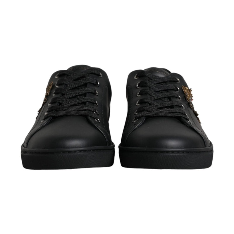 Dolce & Gabbana Black London Sacred Heart Men Sneakers Shoes