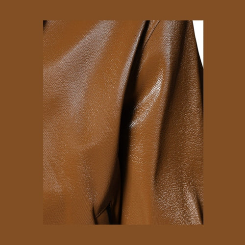 Dolce & Gabbana Brown Leather Full Zip Men Bomber Jacket