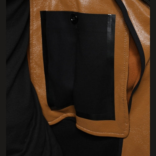Dolce & Gabbana Brown Leather Full Zip Men Bomber Jacket