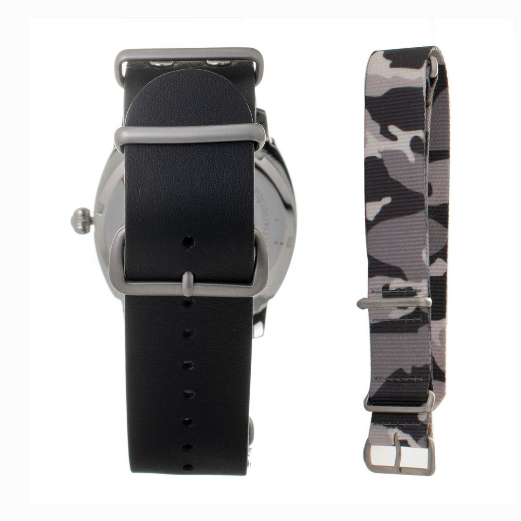 Folli Follie Black Leather Dress Watch