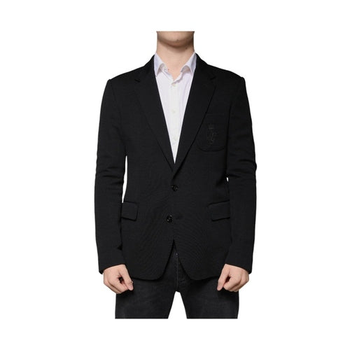 Dolce & Gabbana Black Wool Single Breasted Formal Blazer
