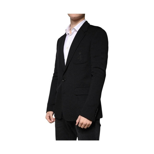 Dolce & Gabbana Black Wool Single Breasted Formal Blazer