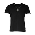 Dolce & Gabbana Black Cotton Necklace Embellished T-shirt