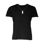Dolce & Gabbana Black Cotton Necklace Embellished T-shirt