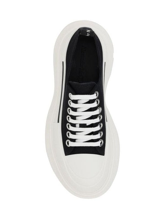 Alexander McQueen Black Cotton Chunky Sneakers
