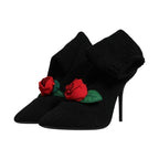 Dolce & Gabbana Black Stiletto Heels Mid Calf Boots Shoes