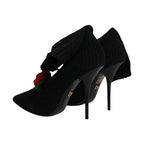 Dolce & Gabbana Black Stiletto Heels Mid Calf Boots Shoes