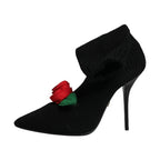 Dolce & Gabbana Black Stiletto Heels Mid Calf Boots Shoes