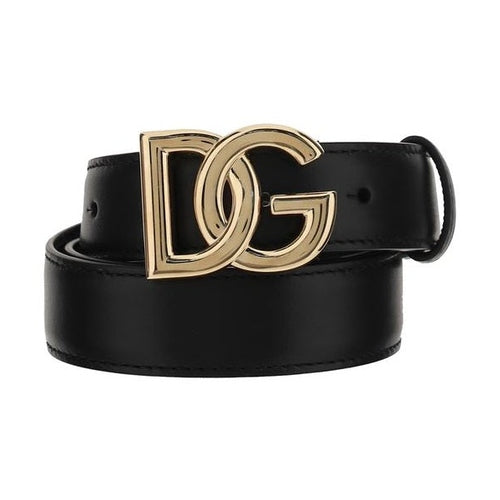 Dolce & Gabbana Black Calf Leather Bos Taurus Regular Belt