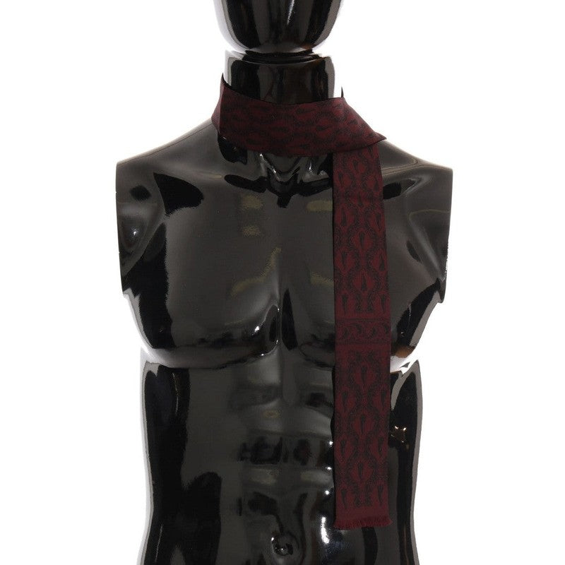 Dolce & Gabbana Bordeaux Silk Crown Chili Scarf