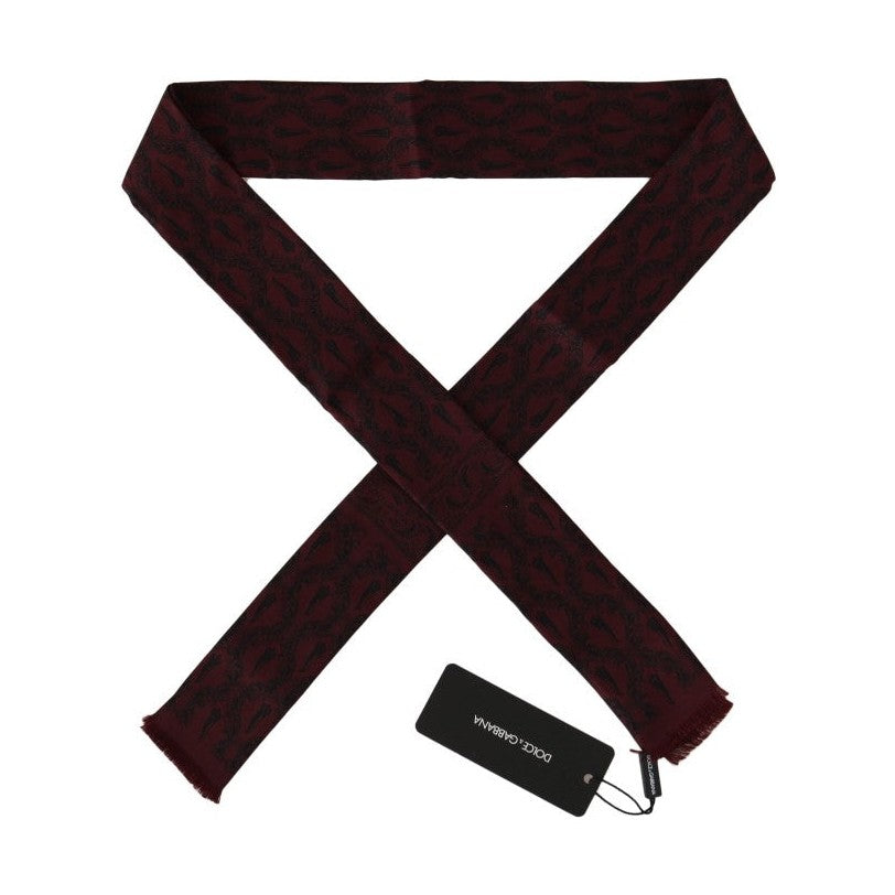 Dolce & Gabbana Bordeaux Silk Crown Chili Scarf