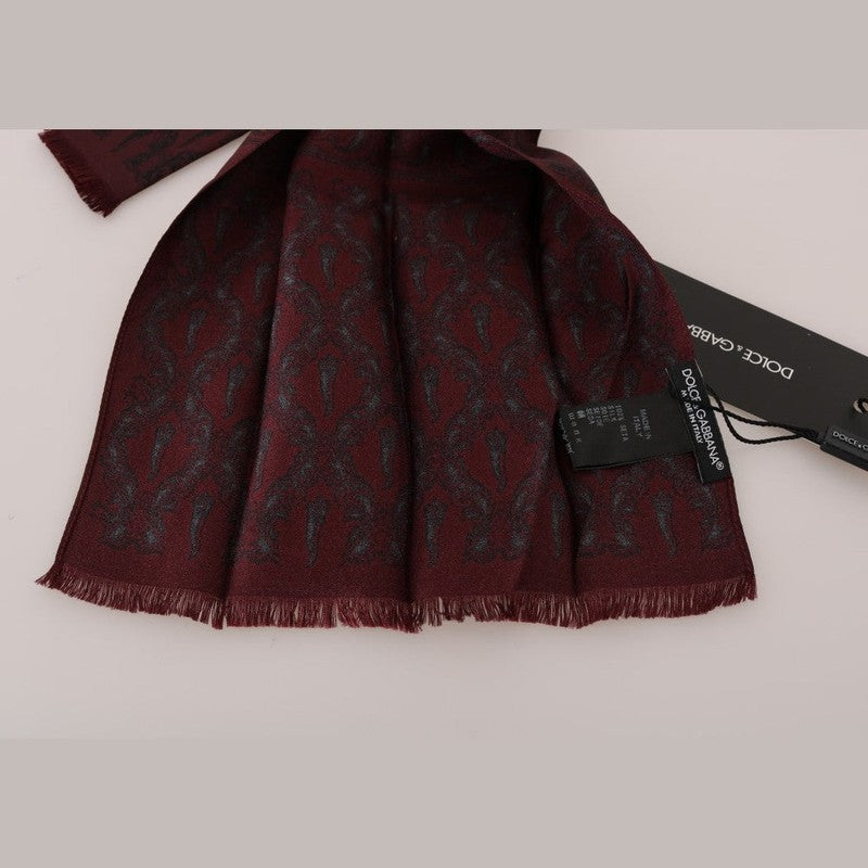 Dolce & Gabbana Bordeaux Silk Crown Chili Scarf