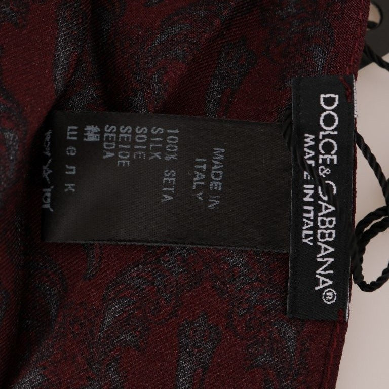 Dolce & Gabbana Bordeaux Silk Crown Chili Scarf